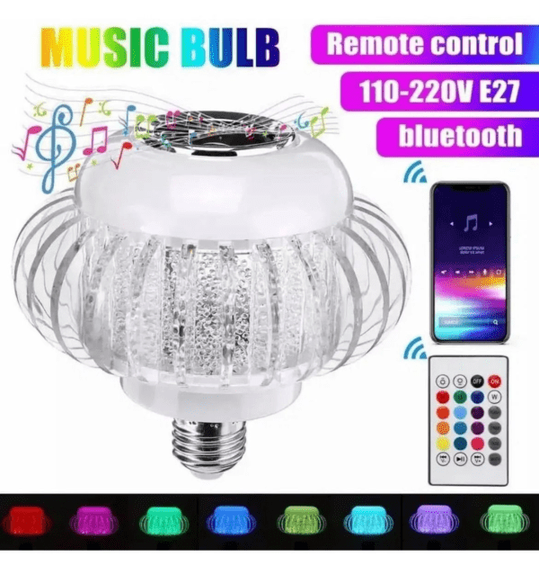 Hermoso bombillo parlante bluetooth luz led multicolor