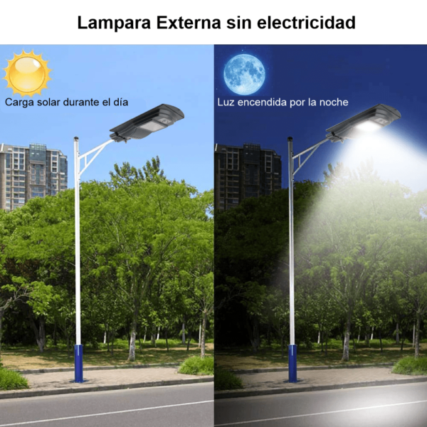 Se conserva iluminación con lampara solar exterior